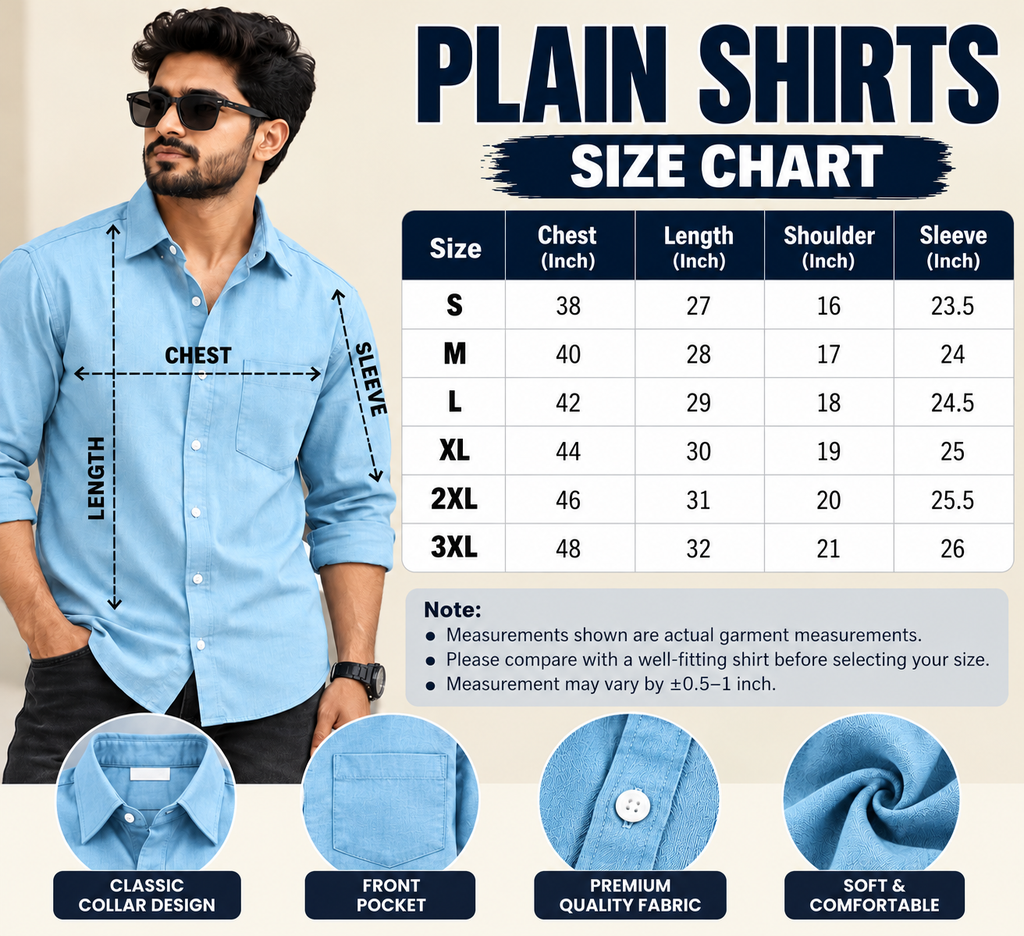 4PCS PLAIN SHIRT