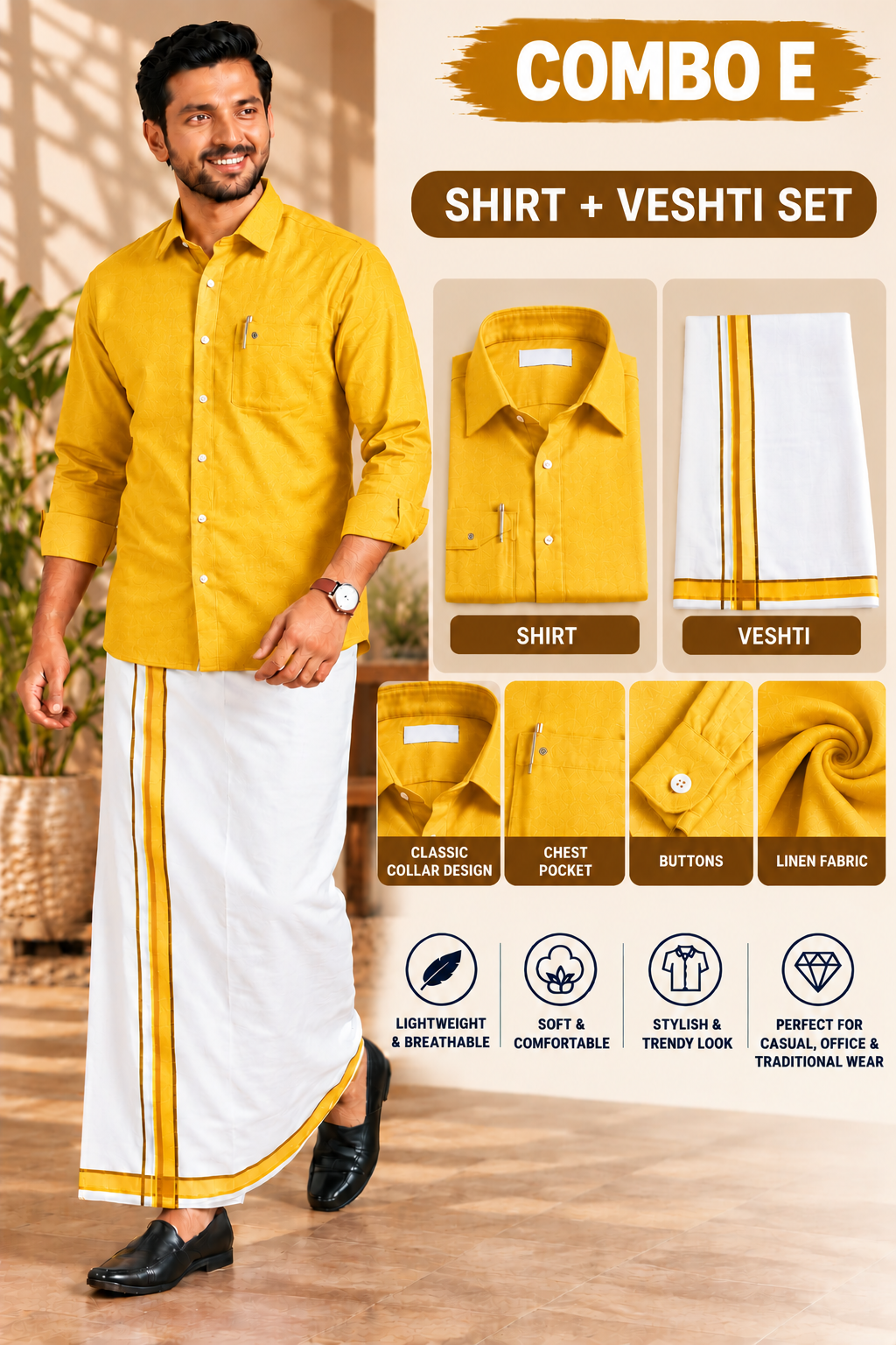 SHIRT & VESHTI COMBO