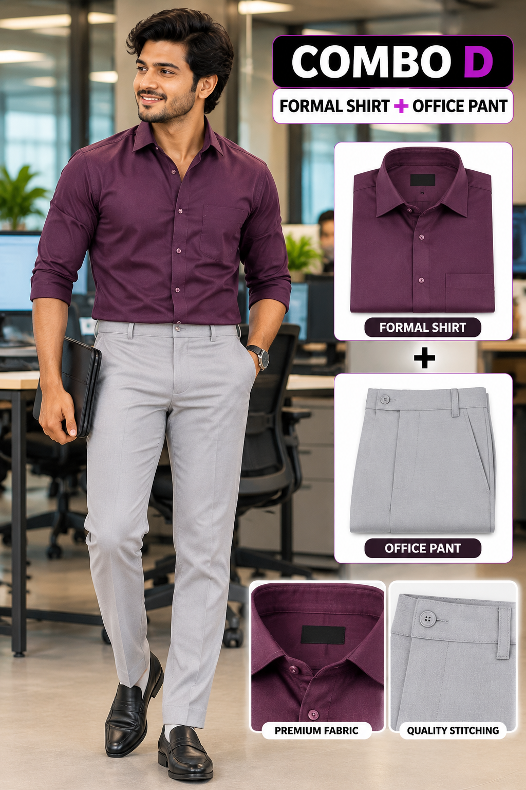 FORMAL SHIRT & OFFICE PANT COMBO