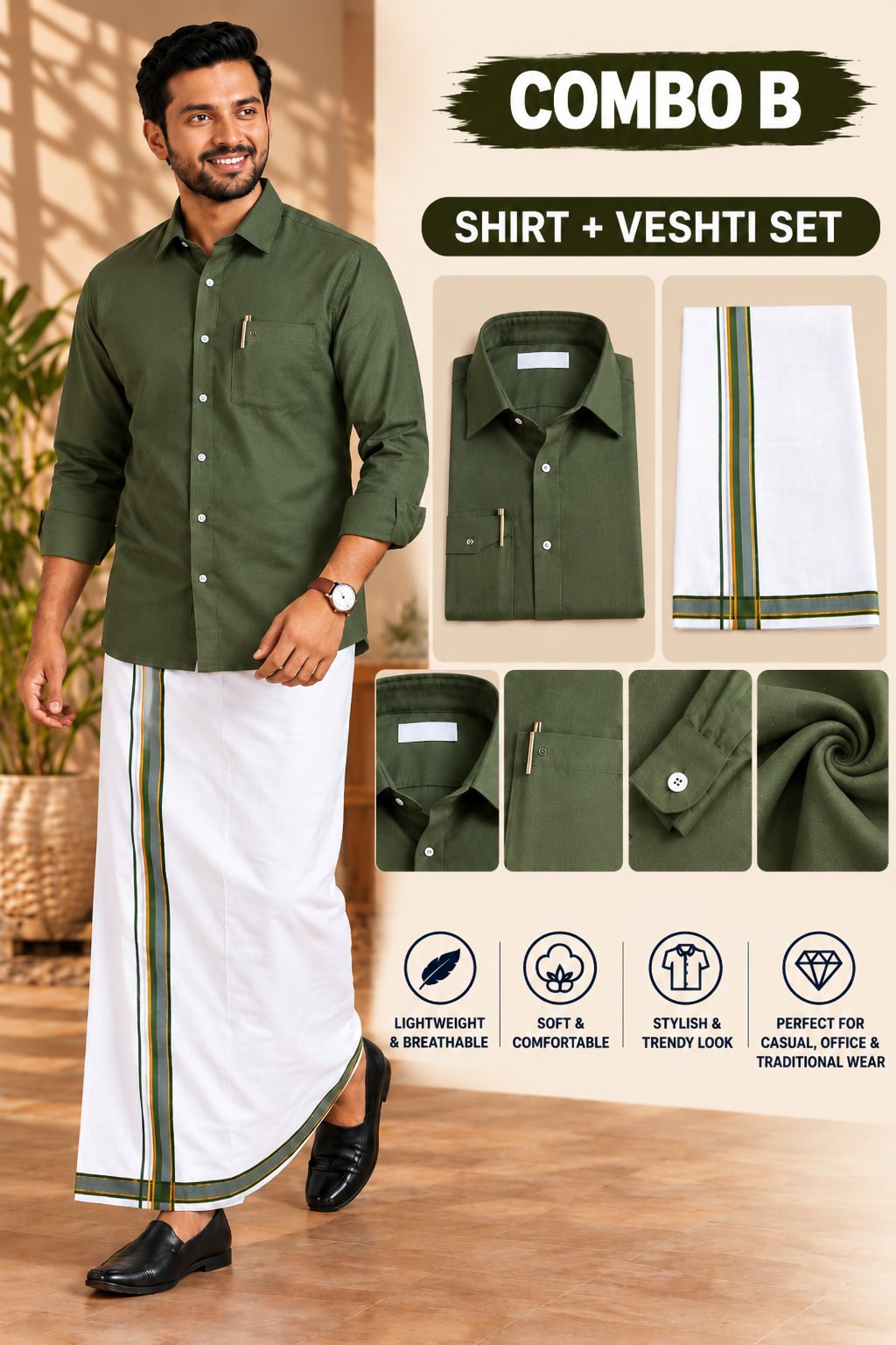SHIRT & VESHTI COMBO