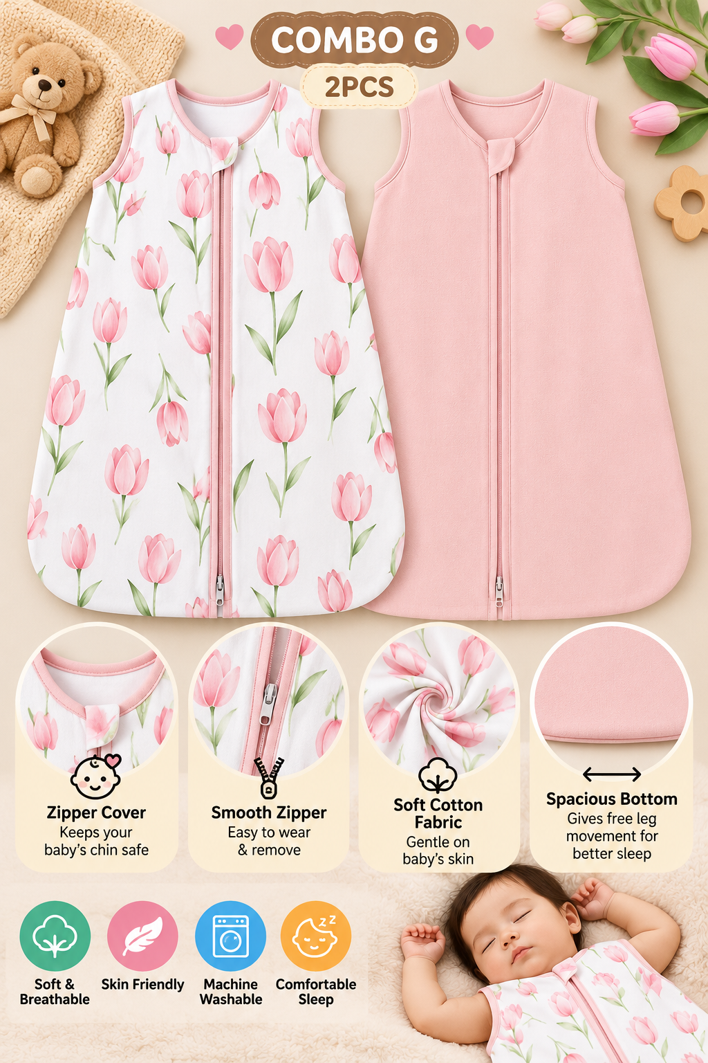 2 PCS BABY SLEEPING BAG