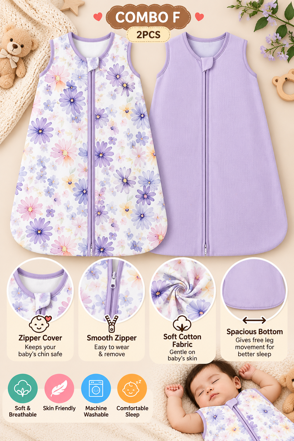 2 PCS BABY SLEEPING BAG