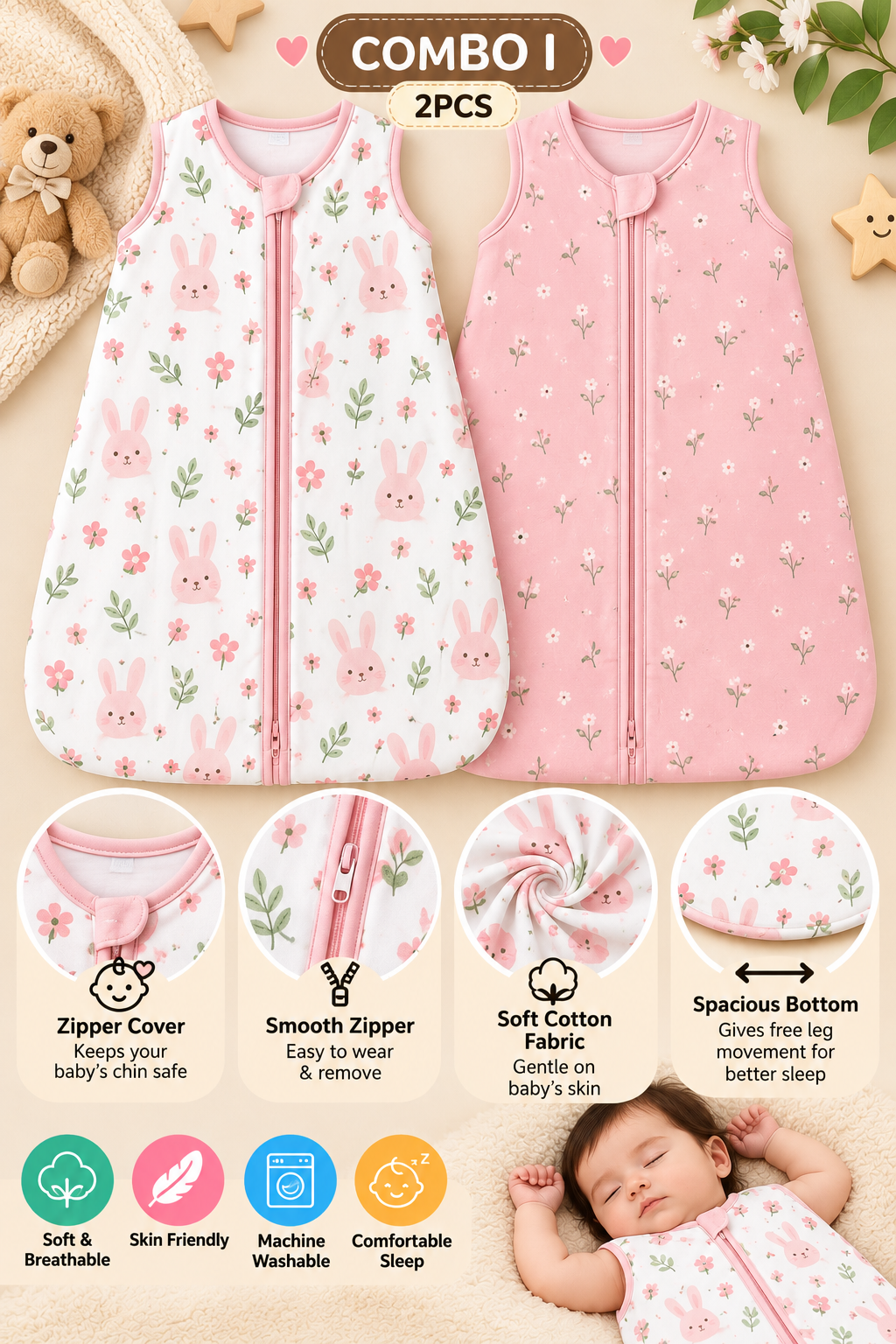 2 PCS BABY SLEEPING BAG