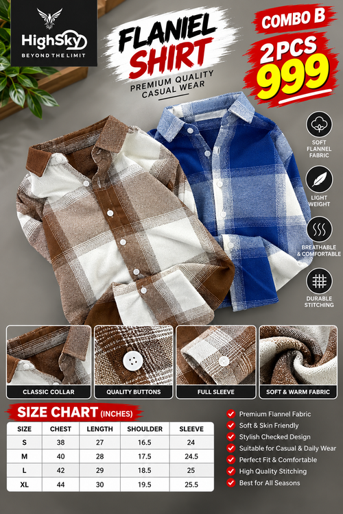 2 PCS HIGHSKY FLANNEL SHIRT