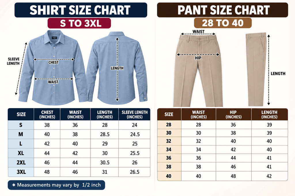 FORMAL SHIRT & OFFICE PANT COMBO