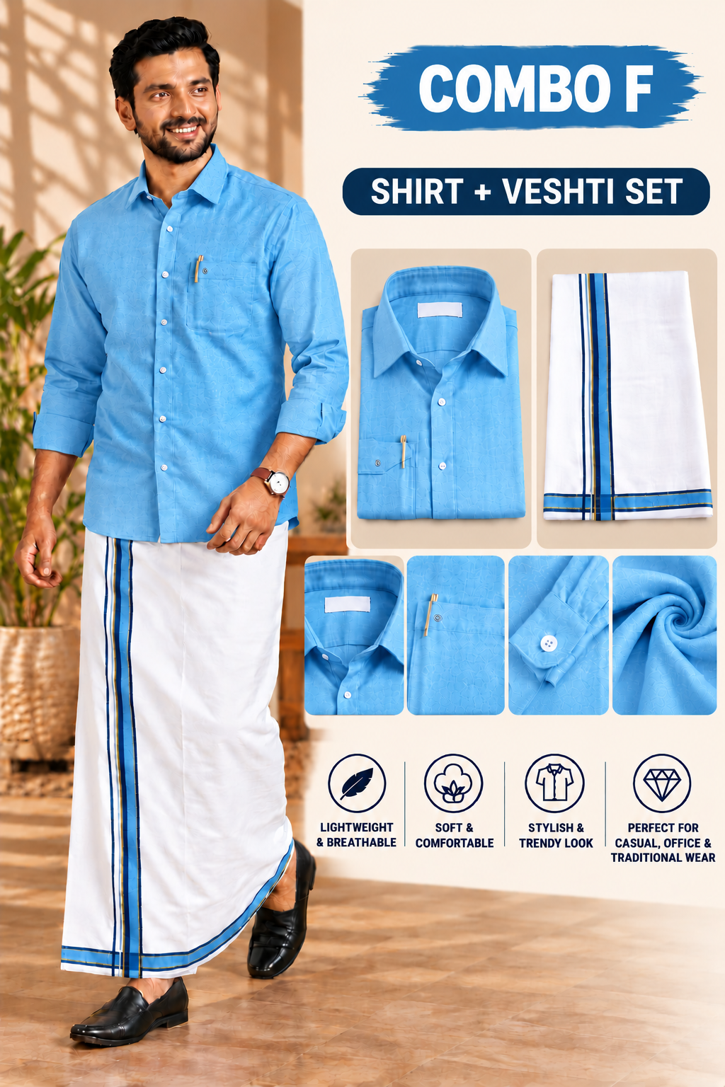 SHIRT & VESHTI COMBO