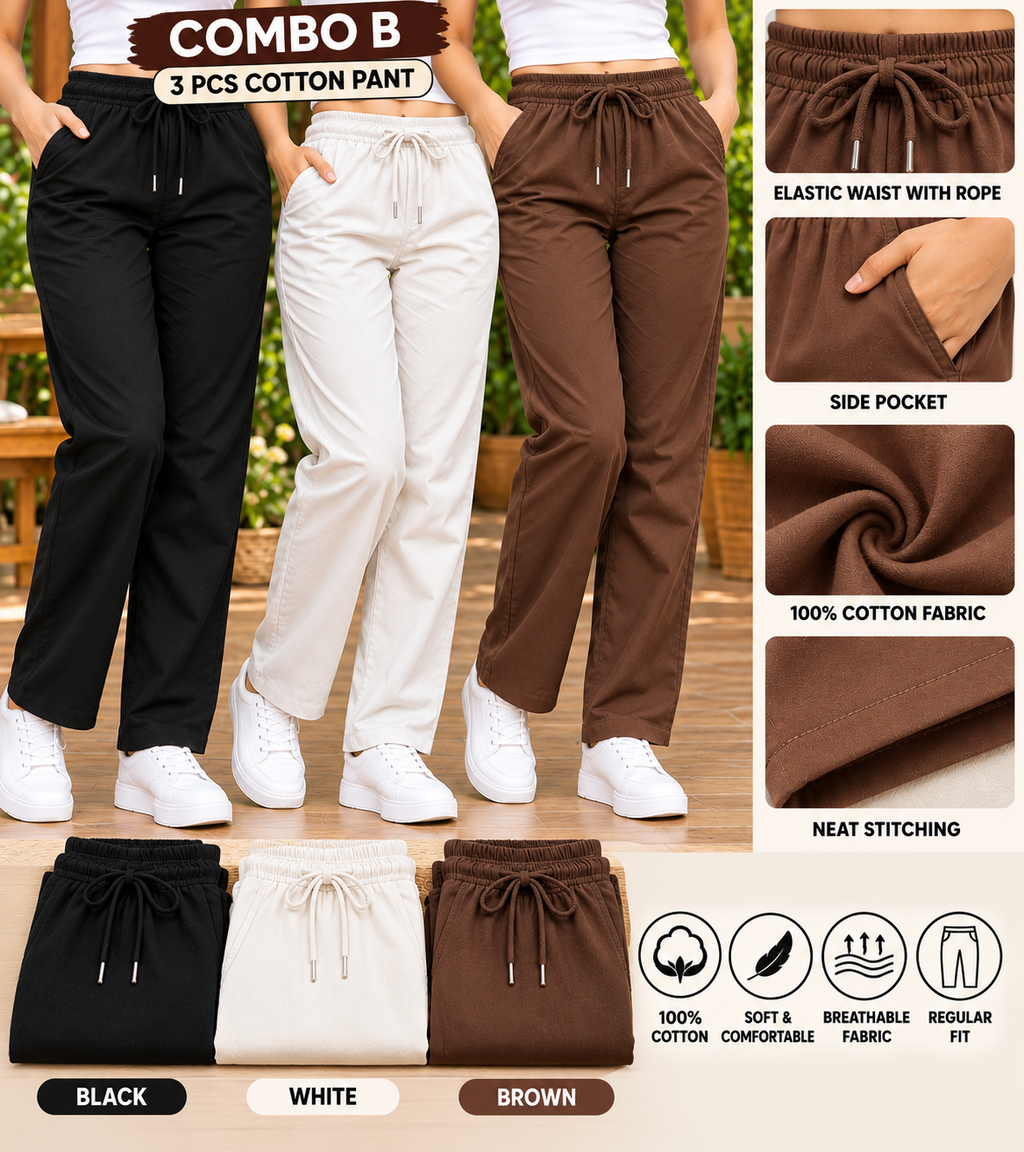 3 PCS STRAIGHT PANT