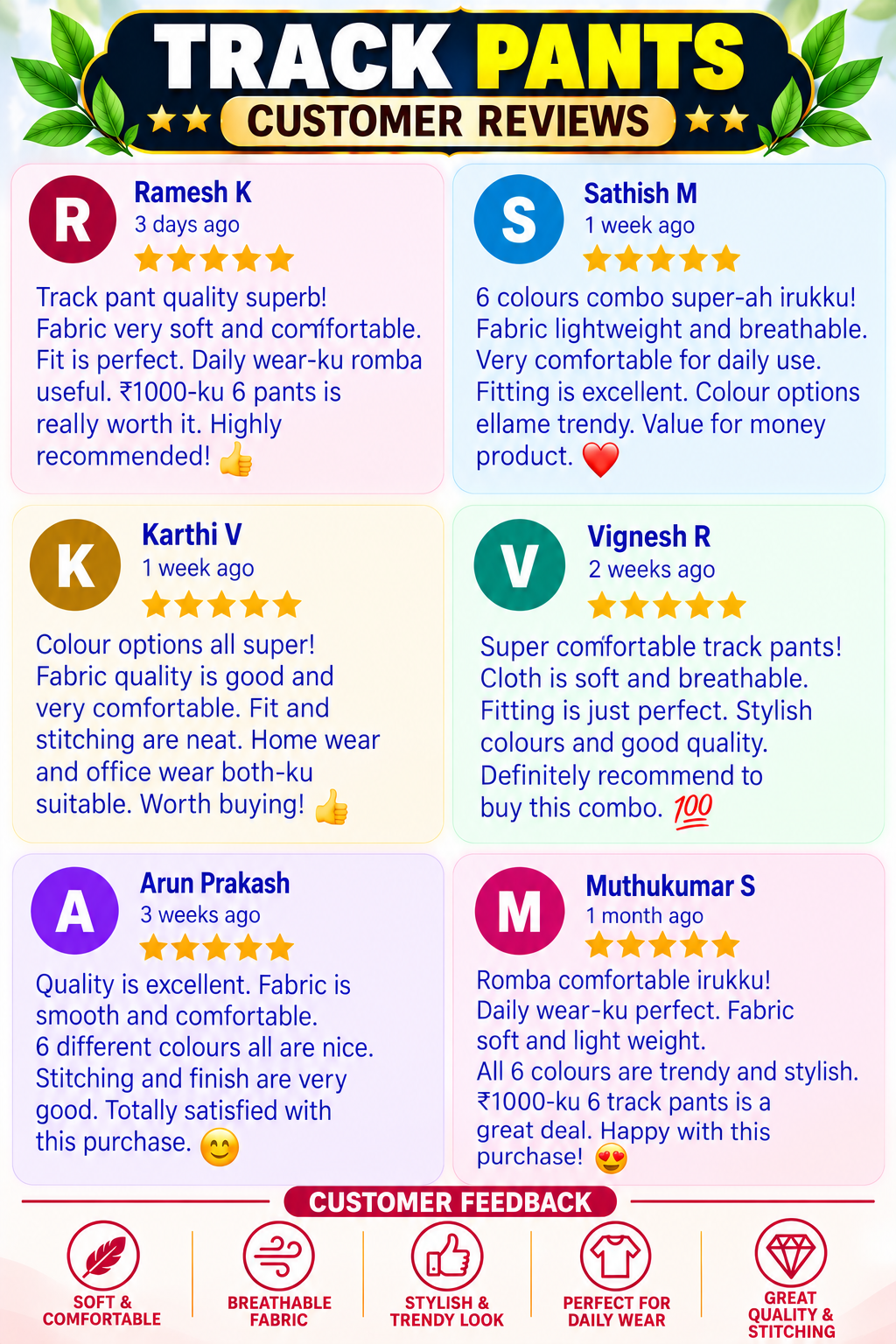 6 PCS TRACK PANT
