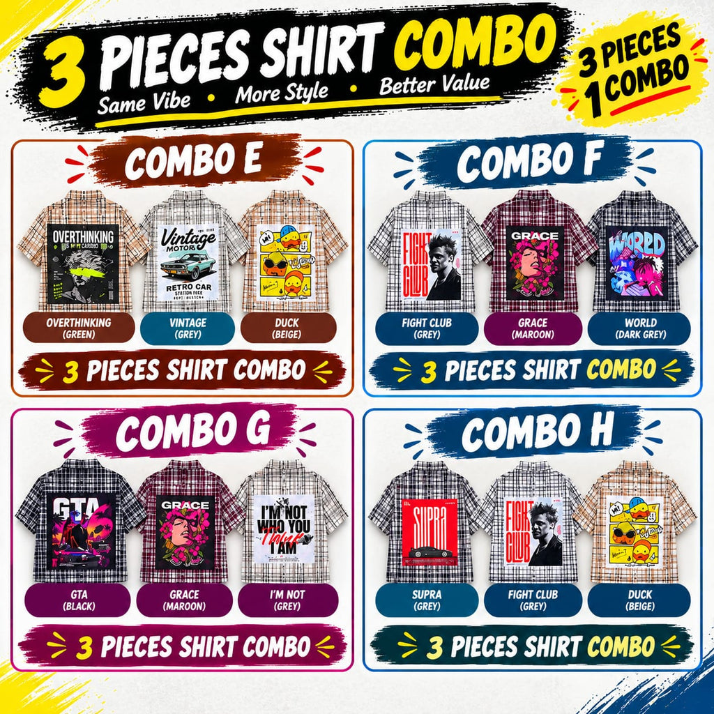 3 PIECES BOXY SHIRTS