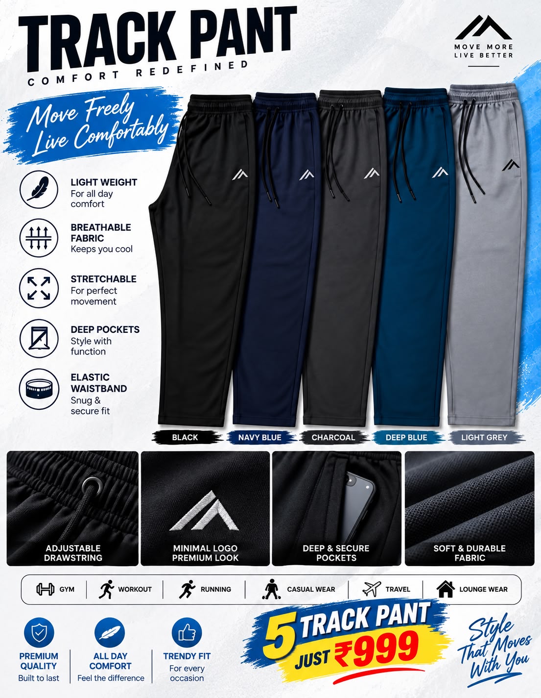 5 PCS TRACK PANT