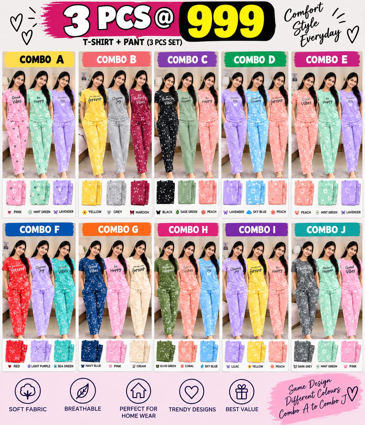 3 PCS BOTTOM SET
