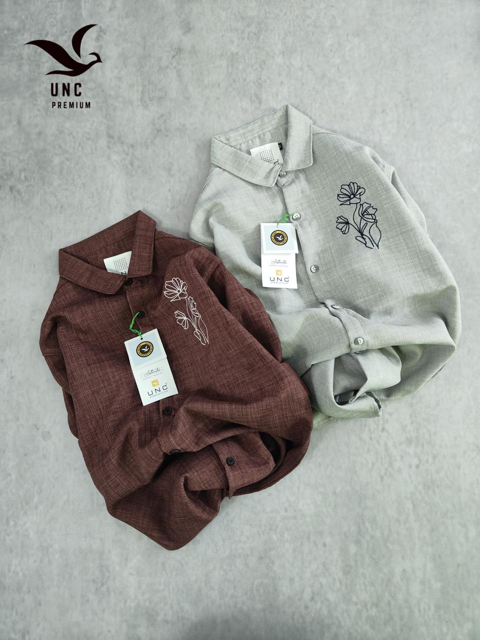 2 Pcs Men’s Embroidered Linen Shirt
