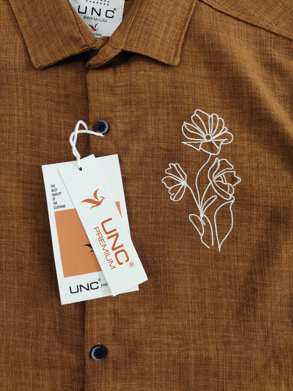 2 Pcs Men’s Embroidered Linen Shirt