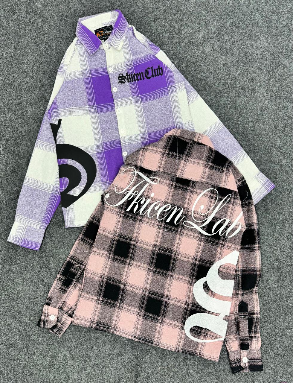 2 Pcs Printed Flannel Shirt