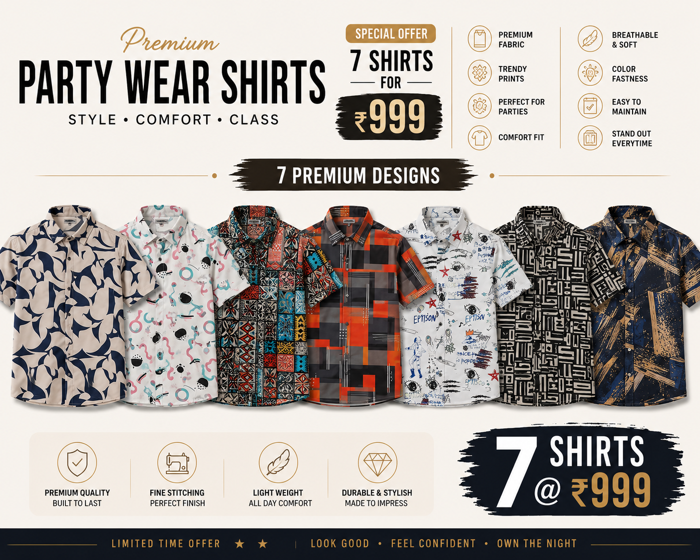 Party wear shirts -7 pcs