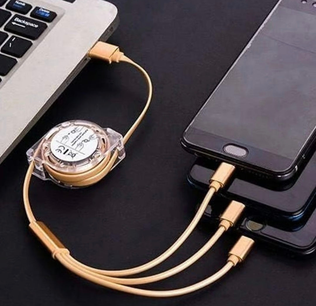 3 in 1 Retractable Data cable
