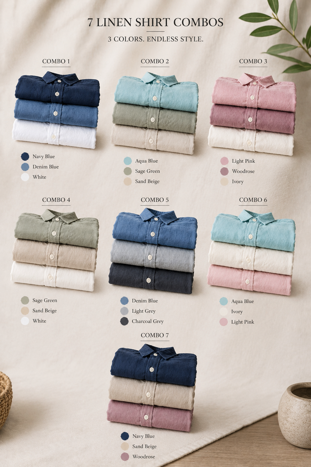 Premium Linen shirts 3 pcs combo